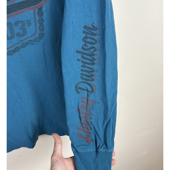 Y2K Harley Davidson Graphic T-Shirt / Long Sleeve / Blue / Size Large / Ohio - Picture 4 of 7